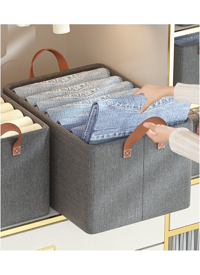 CityRiya-Long Large Wardrobe Clothes Organizers Sock Underwear Drawer Organizer Dividers Collapsible Cabinet Closet Storage Boxes Stackable Drawer Organizer Storage Bin Container for Clothes, Pants, Belt (3 Pack)  - Image 2