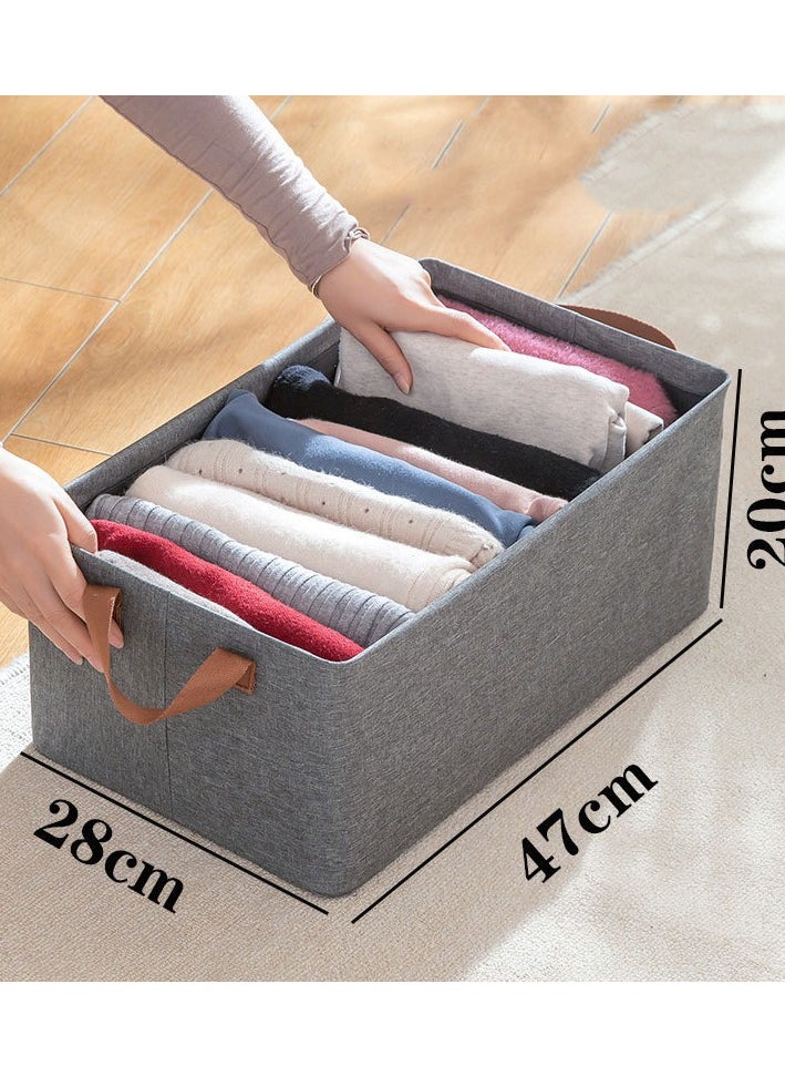 CityRiya-Long Large Wardrobe Clothes Organizers Sock Underwear Drawer Organizer Dividers Collapsible Cabinet Closet Storage Boxes Stackable Drawer Organizer Storage Bin Container for Clothes, Pants, Belt (3 Pack)  - Image 4
