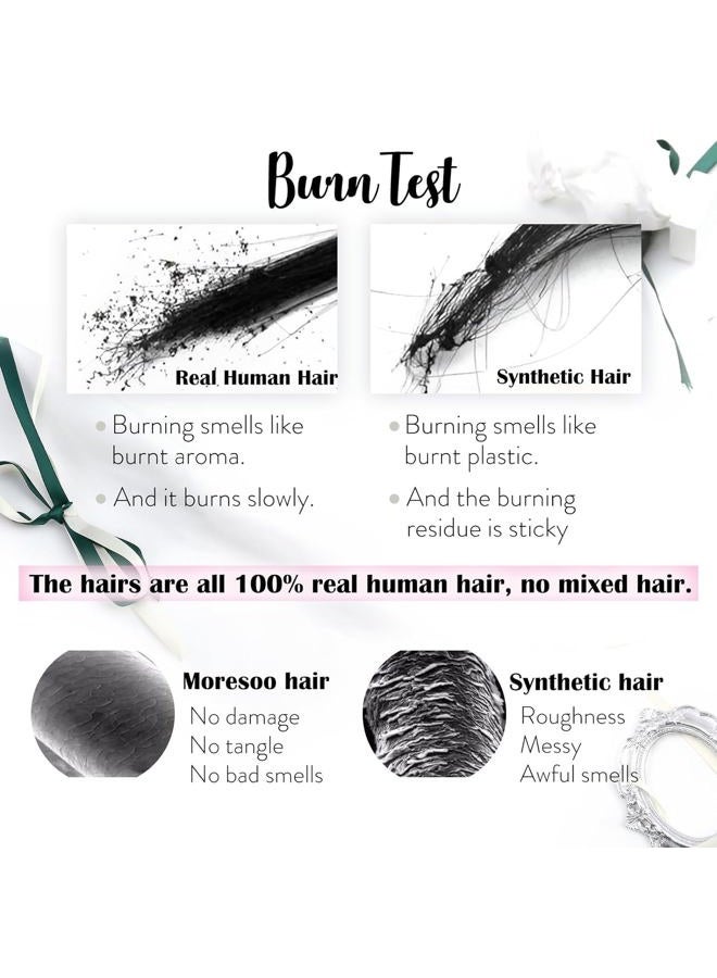 Moresoo Microlink Hair Extensions Human Hair Jet Black Micro Bead Hair Extensions Real Human Hair Black Micro Link Hair Extensions Micro Loop Hair Extensions Real Human Hair Black #1 50G/50S 24Inch  - Image 5