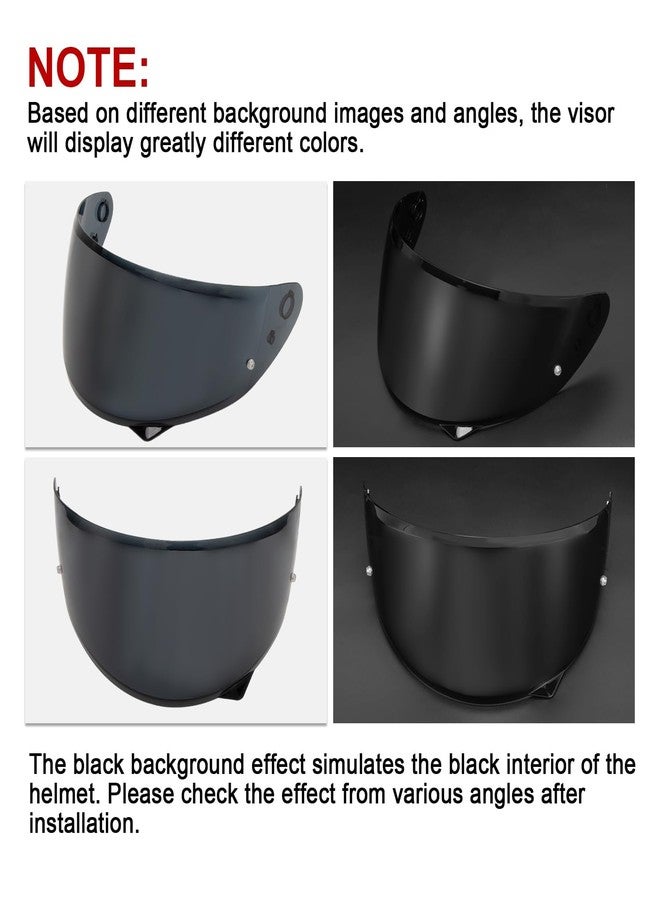 PSLER HJ-34P Visor - HJ-34P Visor Tinted C10 Helmet Visor Pinlock-Ready Face Shield for HJ-34P C10,Deep Black - Image 2