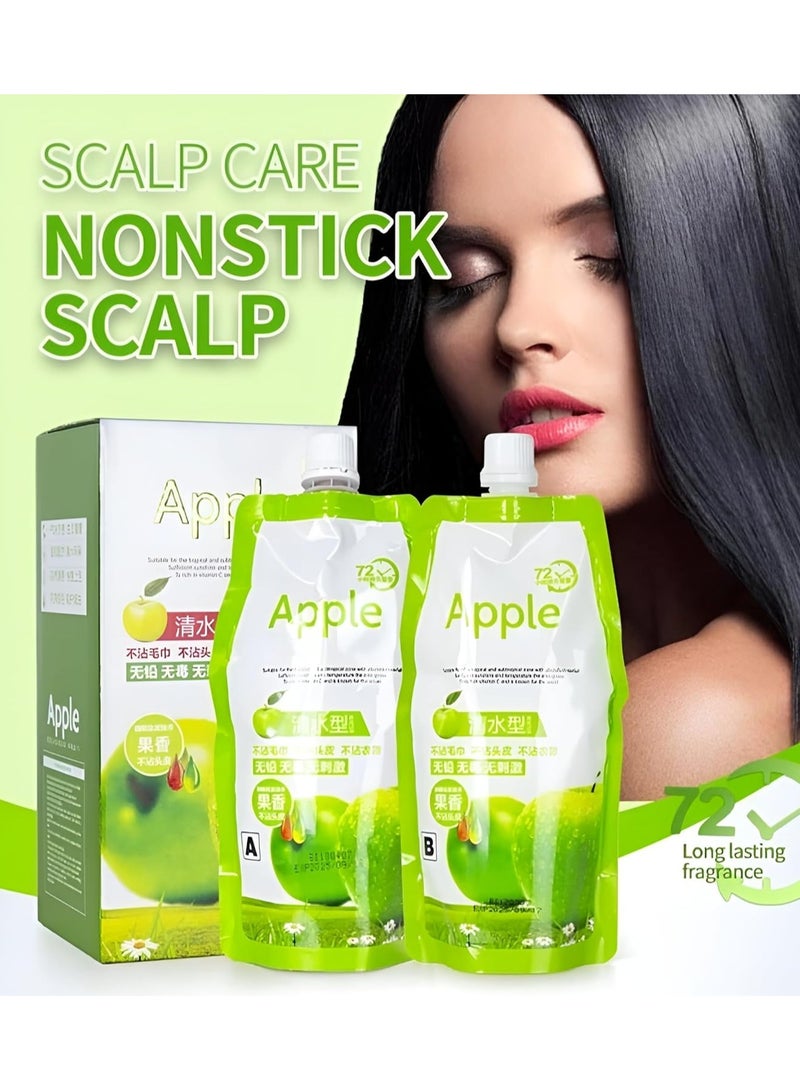 ابل  كريم تفتيح الشعر الأسود من أبل بدون أمونيا، صبغة شعر سوداء 100% عضوية - كريم صبغة شعر بلون أسود طبيعي، أسود طبيعي 500×2 مل (أبل 72) - Image 3