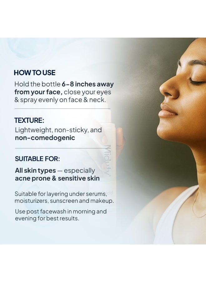 Miduty EpiShield Face Toner I Niacinamide - Snow Mushroom - Noni Extract - for Oily- Acne Prone - Dry - Combination Skin | Hydrates - Unclogs pores & regulates sebum | Toner for Women & Men -100ml - Image 3