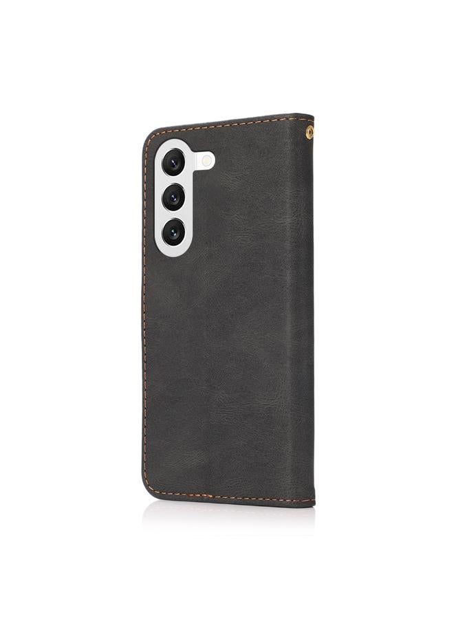 اس-توب جراب لهاتف Samsung Galaxy S23+ 5G، جراب هاتف جلدي مزدوج اللون بخياطة - Image 3