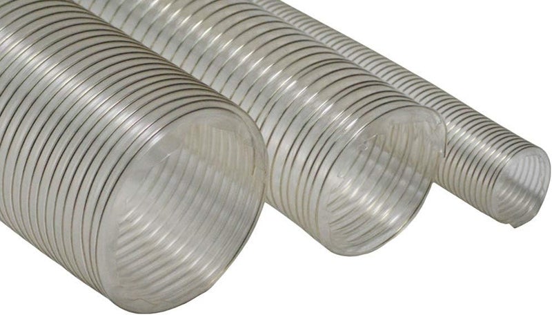 Rubber-Cal 01-202-5-12"PVC Flexduct" General Purpose, 5"ID x 12' Fully Stretched, Clear - Image 4
