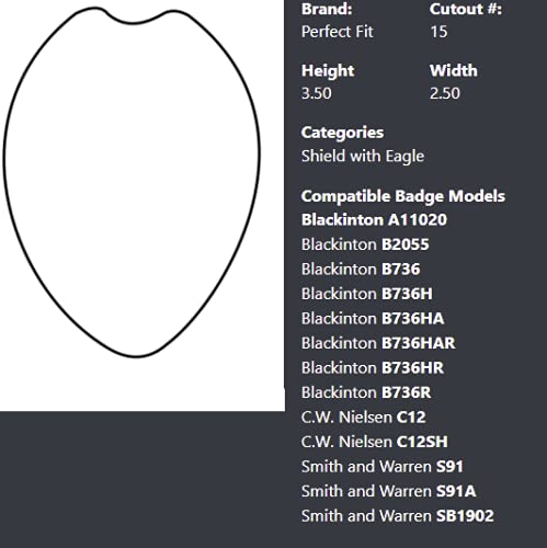 Perfect Fit Shield Wallets Large Shield with Eagle Top Recessed Badge Wallet Fits for Blackinton B736 (Cutout PF15 3.5 inches Height x 2.5 inches Width) Black Leather - Image 2