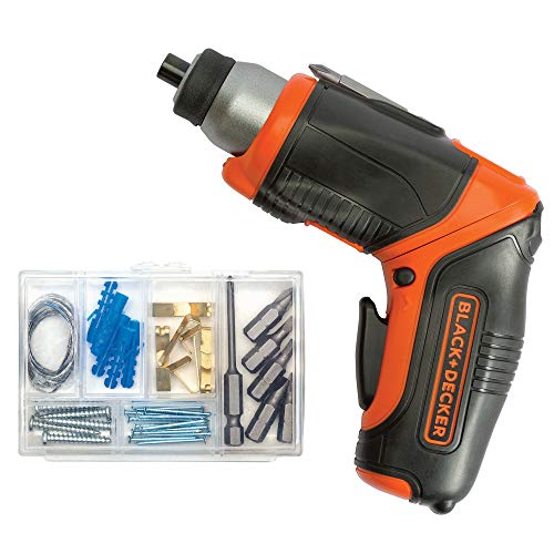 BLACK+DECKER 4V MAX* Cordless Screwdriver with Picture-Hanging Kit (BDCS40BI) - Image 1