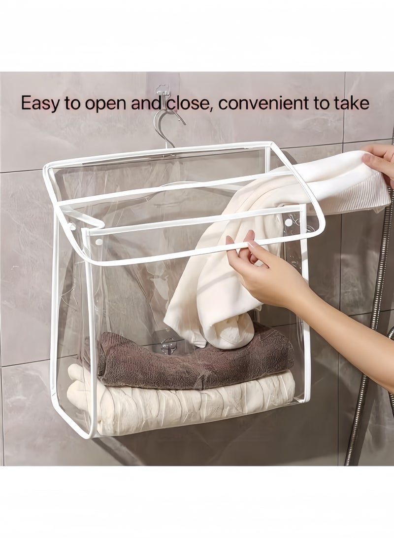 Hanging Bathroom Wash Bag Transparent Toiletries Storage Hook Makeup Bag Travel Toiletries for Travel Bathroom Waterproof Bathroom Hanging Clothes and Towels - Image 5