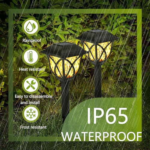 KAQ 4 Pack LED Solar Lights Outdoor Waterproof, Solar Garden Lights Auto On/Off, Outside Lights for Yard, Patio Decor, Landscape Lighting, Pathway(Warm White) - Image 4