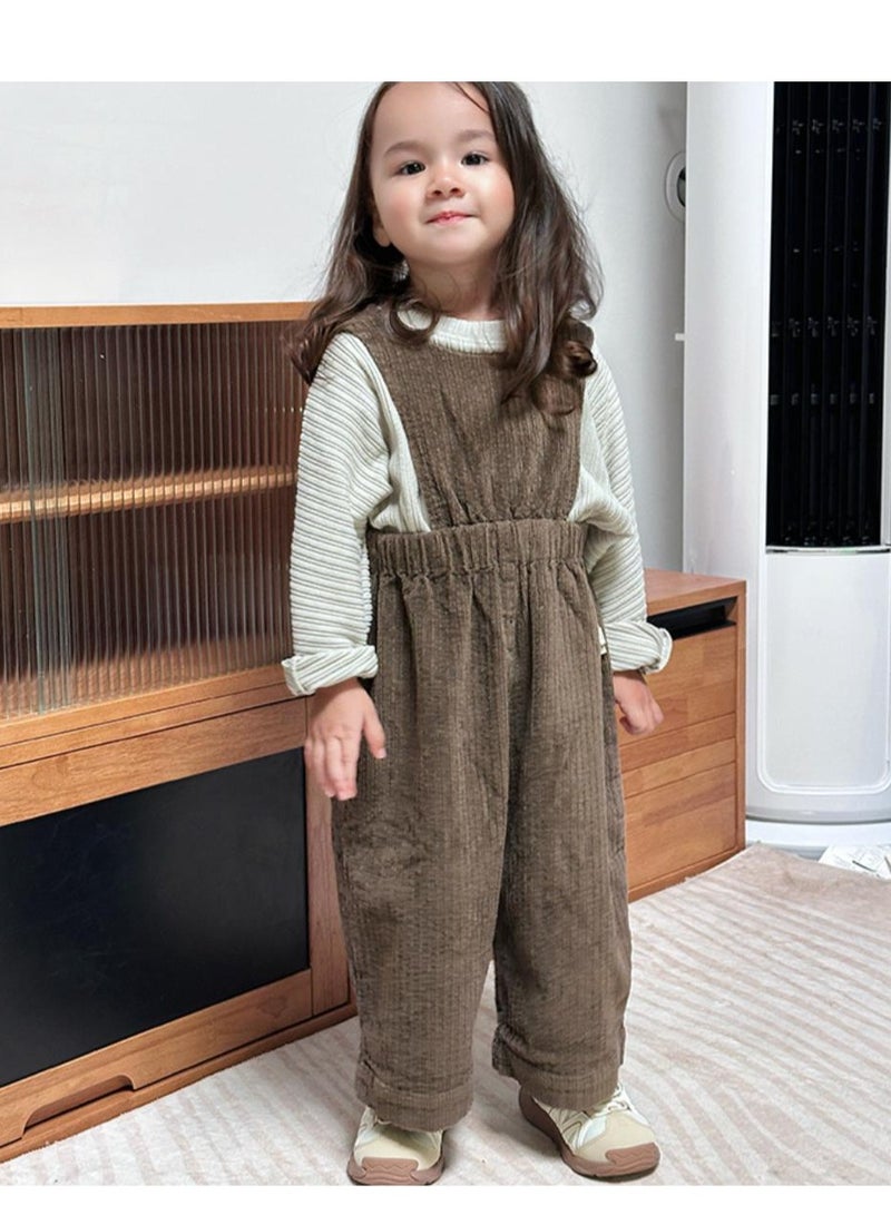Children's Corduroy Overalls+Top Set - Image 1