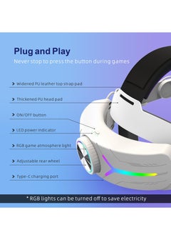 Excefore RGB Head Strap, Comfort Head Strap 8000mAh Compatible with Meta Quest 3 Accessories, Battery Pack Elite Strap Replacement for Enhanced Support and Extend Playtime in VR  - Image 4