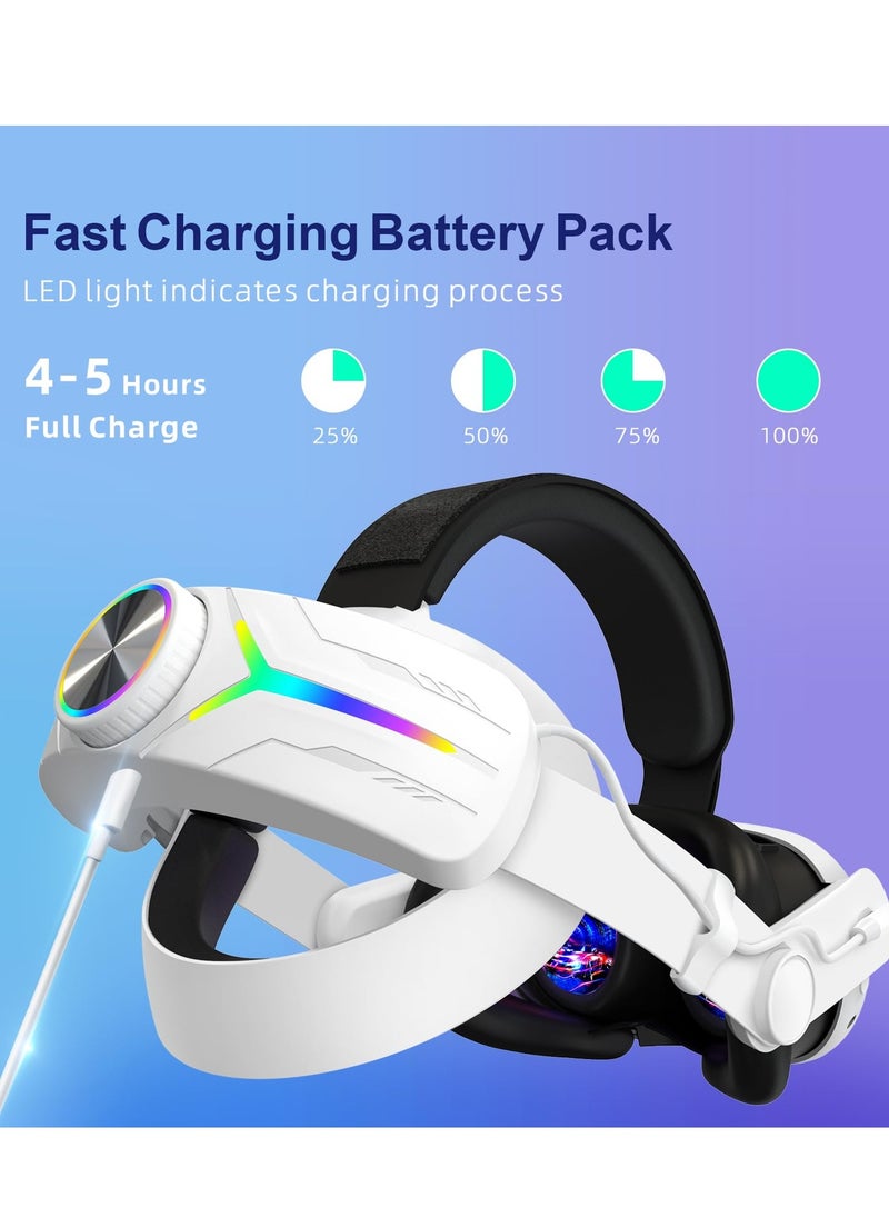 Excefore - RGB Head Strap, Comfort Head Strap 8000mAh Compatible with Meta Quest 3 Accessories, Battery Pack Elite Strap Replacement for Enhanced Support and Extend Playtime in VR - Image 1