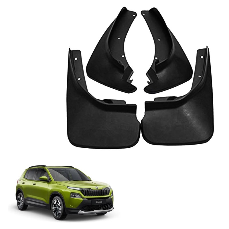 Autokaar O E Type Car Mud Flap Box Shape Splash Protection Guard Tyre Flap Complete Set of Front & Rear Tires for Skoda Kylaq - Image 4