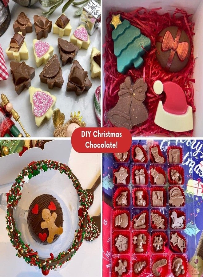 BAKING SET Silicone Christmas Chocolate Molds Gingerbead Man,Christmas Tree,Snowflake,Snowman and Christmas Hat Shape 3D Chocolate Candy Moulds for Holiday Baking Pack 1 - Image 5