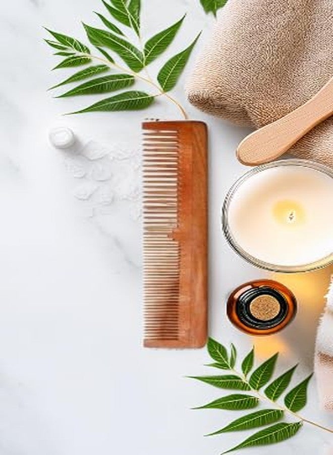 NaturEdge مشط ناتشر إيدج ذو شعيرات خشب النيم 2 في 1، أداة للعناية بالشعر الطبيعي، مضاد للكهرباء الساكنة، لفك التشابك وتصفيف الشعر، شعيرات مزدوجة - Image 1
