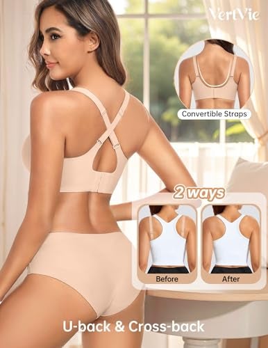 Vertvie Nursing Bras for Breastfeeding Seamless Comfort Maternity Bra Wireless Support Pregnancy Sleep Bralette Natural Shape(Nude,Large) - Image 3