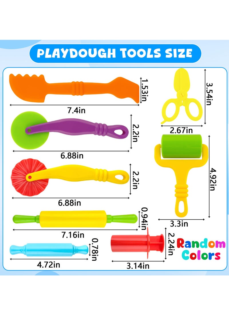 AIYISHI 20-Piece Clay Dough Tool Kit for Kids, Plastic DIY Plasticine Set with Modelling Tools Clay Rollers and Cutters, Random Color  - Image 3