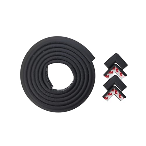 BabySafeHouse Pre-Taped Furniture Edge Guard and Corner Protector - 6.5ft Edge + 4 Corner Guards (Black Color) for Baby Proofing & Child Safety - Image 1