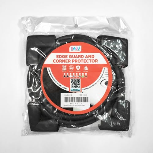 BabySafeHouse Pre-Taped Furniture Edge Guard and Corner Protector - 6.5ft Edge + 4 Corner Guards (Black Color) for Baby Proofing & Child Safety - Image 5