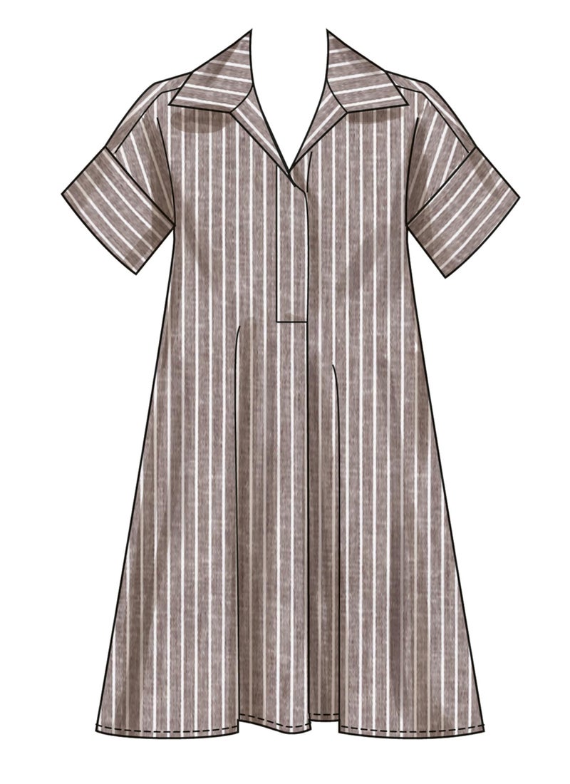 Simplicity SS3130H5 Misses' Loose-Fitting Pullover Collared Dress Sewing Pattern Packet, Design Code S3130, Sizes 6-8-10-12-14 - Image 3