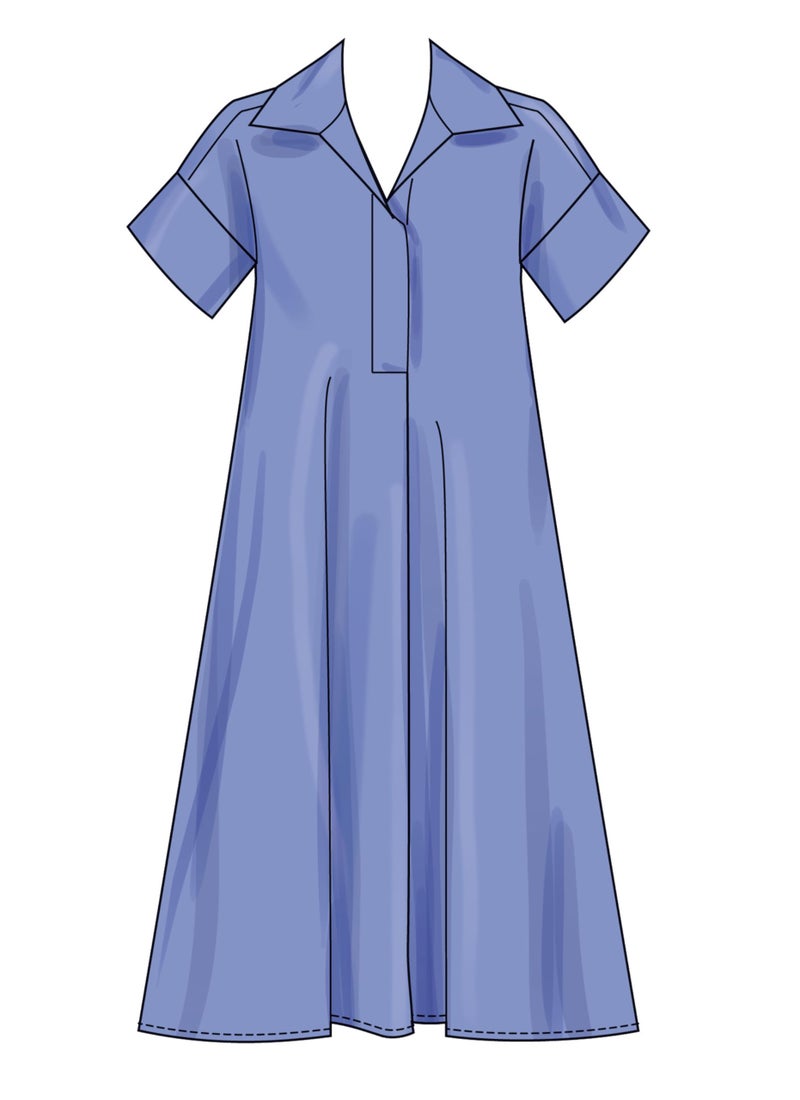 Simplicity SS3130H5 Misses' Loose-Fitting Pullover Collared Dress Sewing Pattern Packet, Design Code S3130, Sizes 6-8-10-12-14 - Image 4