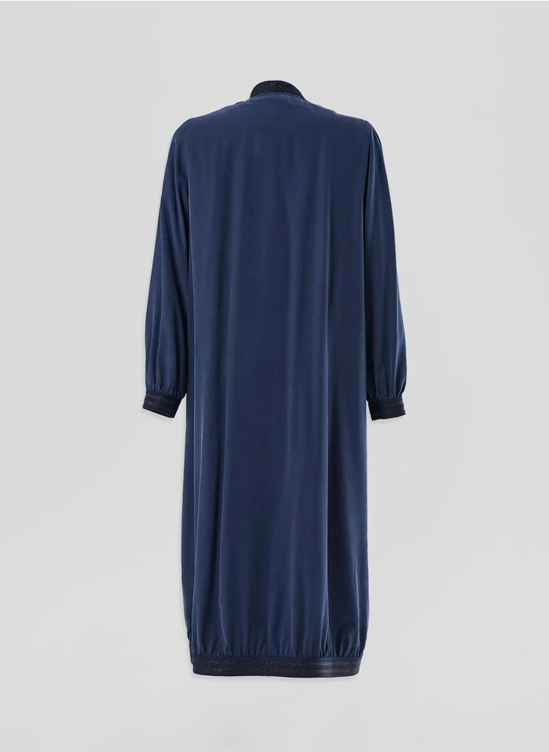 Kayra Long Zippered Throw-On in Navy