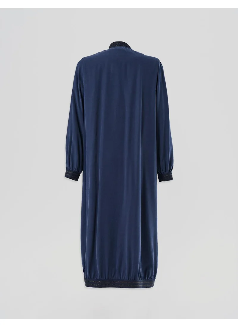 Kayra Long Zippered Throw-On in Navy