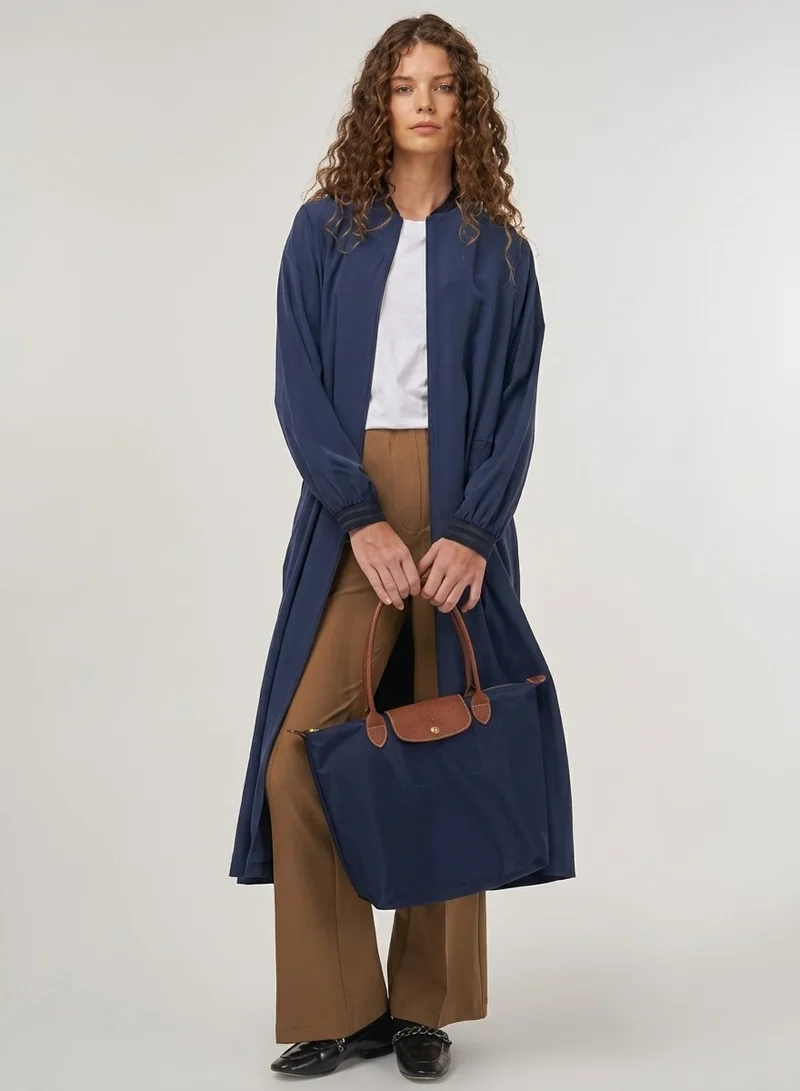 Kayra Long Zippered Throw-On in Navy