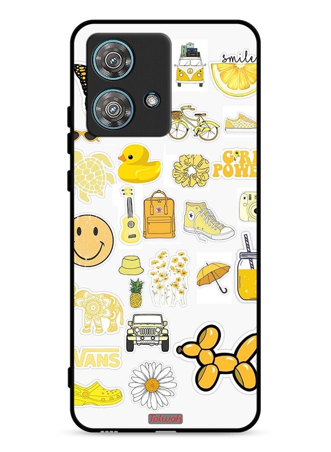 Tolwak Motorola Edge 40 Neo 5G Protective Case Cover Girly Tags - Image 1