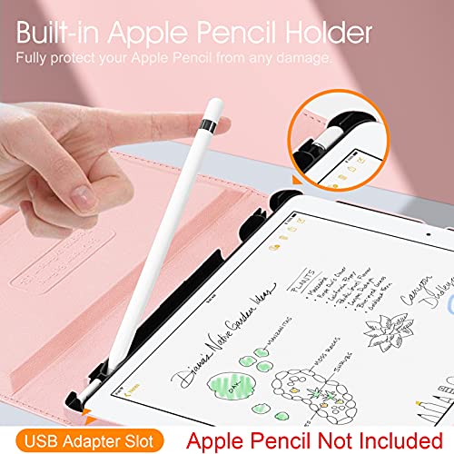 Fintie Rotating Case for iPad 9th Generation (2021) / 8th Generation (2020) / 7th Gen (2019) 10.2 Inch - 360 Degree Rotating Stand Cover with Pencil Holder, Auto Wake Sleep, Rose Gold - Image 4