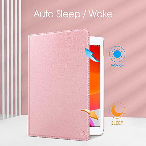 Fintie Rotating Case for iPad 9th Generation (2021) / 8th Generation (2020) / 7th Gen (2019) 10.2 Inch - 360 Degree Rotating Stand Cover with Pencil Holder, Auto Wake Sleep, Rose Gold - Image 2