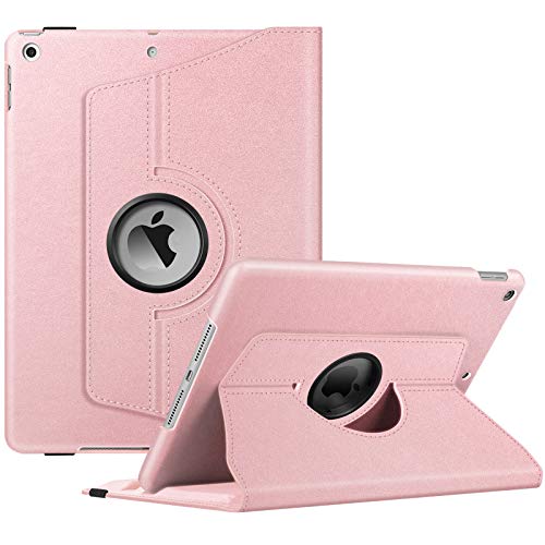Fintie Rotating Case for iPad 9th Generation (2021) / 8th Generation (2020) / 7th Gen (2019) 10.2 Inch - 360 Degree Rotating Stand Cover with Pencil Holder, Auto Wake Sleep, Rose Gold - Image 1