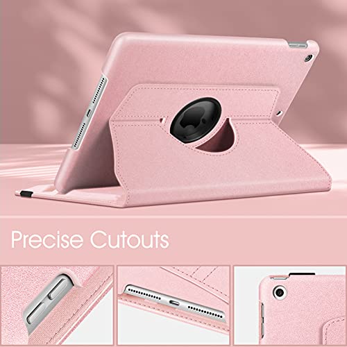 Fintie Rotating Case for iPad 9th Generation (2021) / 8th Generation (2020) / 7th Gen (2019) 10.2 Inch - 360 Degree Rotating Stand Cover with Pencil Holder, Auto Wake Sleep, Rose Gold - Image 5