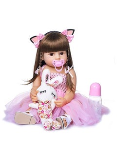 22 inch Reborn Baby Doll Soft Full body Silicone vinyl Doll Newborn real like Baby Doll Girl Toy Gift Dolls C