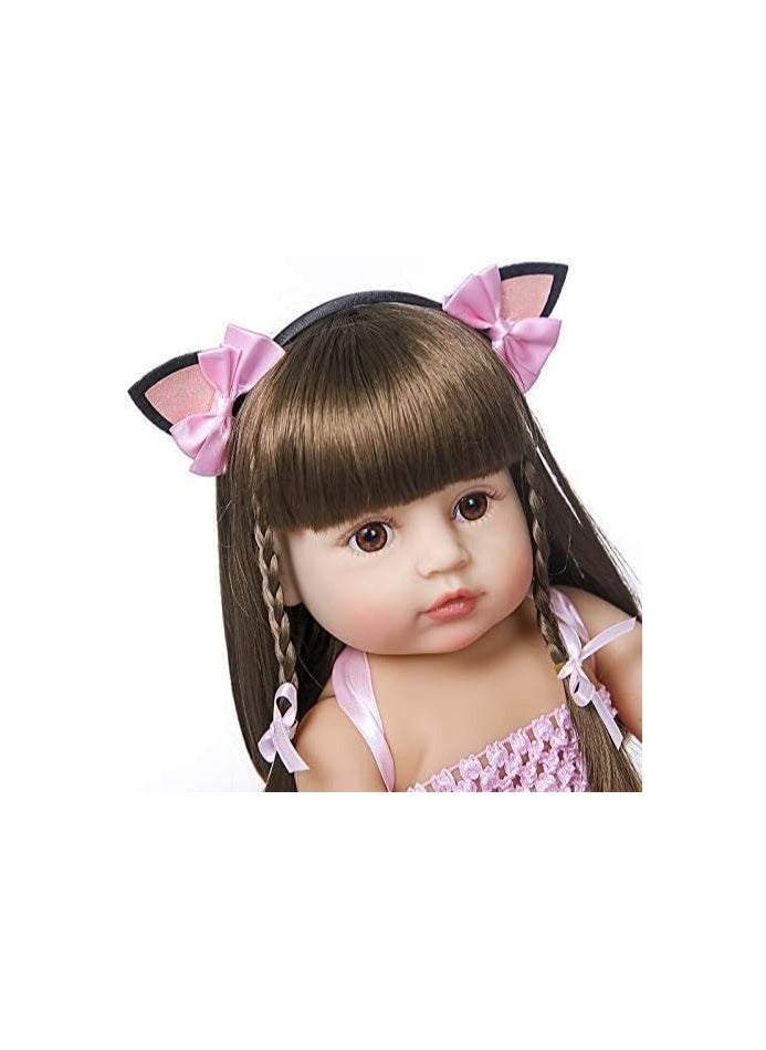Nano Classic - 22 inch Reborn Baby Doll Soft Full body Silicone vinyl Doll Newborn real like Baby Doll Girl Toy Gift Dolls C - Image 1