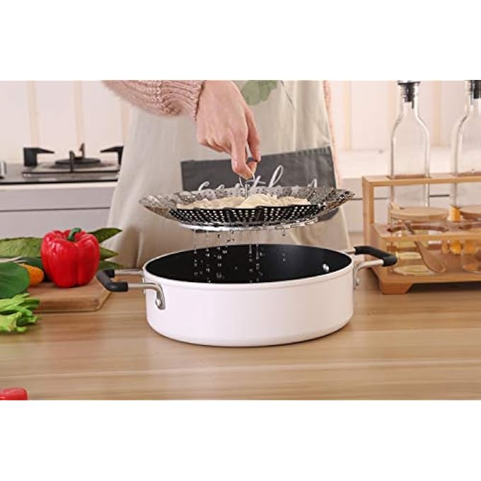 RUNZI Foldable Vegetable Steamer Premium Stainless Steel Vegetable Steamer Basket Veggie Steamer Basket Fits Various Size Pot 6 To 105 - Image 5