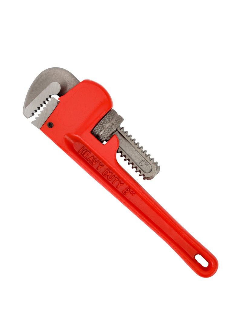 GEEPAS Geepas 8" Pipe Wrench- GT59337, Drop Forged CS Jaw, Satin Finished, with Comfortable Grip, Highly Durable, Perfect for Hardening and Loosening Pipes, Red - Image 1
