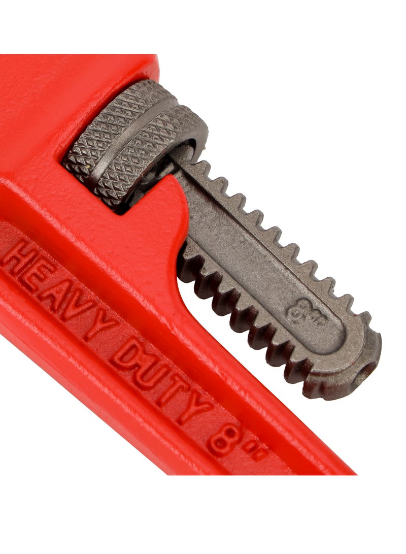 GEEPAS Geepas 8" Pipe Wrench- GT59337, Drop Forged CS Jaw, Satin Finished, with Comfortable Grip, Highly Durable, Perfect for Hardening and Loosening Pipes, Red - Image 3