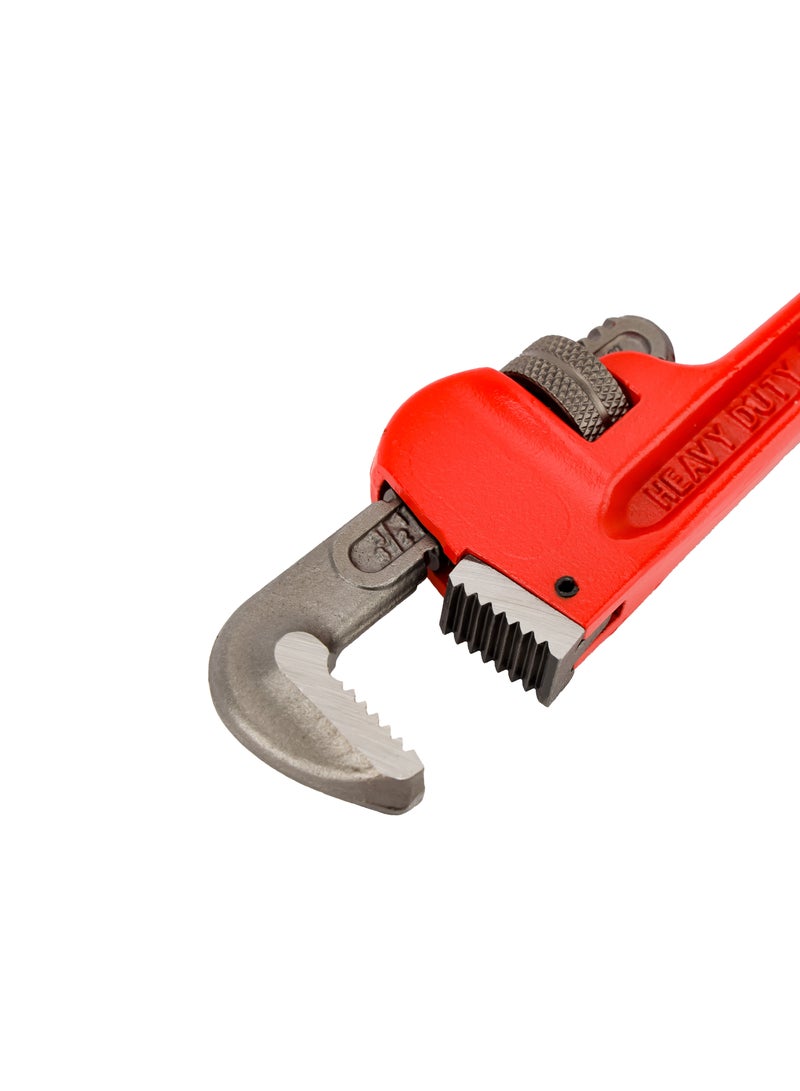 GEEPAS Geepas 8" Pipe Wrench- GT59337, Drop Forged CS Jaw, Satin Finished, with Comfortable Grip, Highly Durable, Perfect for Hardening and Loosening Pipes, Red - Image 2