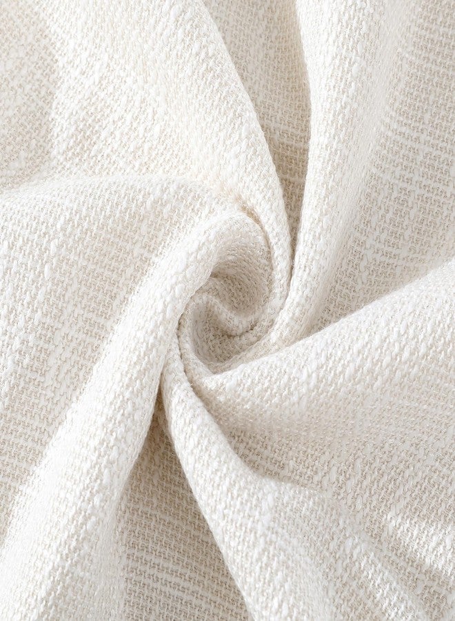 Fhberni Heavy Weight Round Tablecloth, Decorative Solid Color Table Cover, Cotton Linen Table Cloth for Kitchen Dining Home Tabletop Decoration, Cream, Round - 70" - Image 5