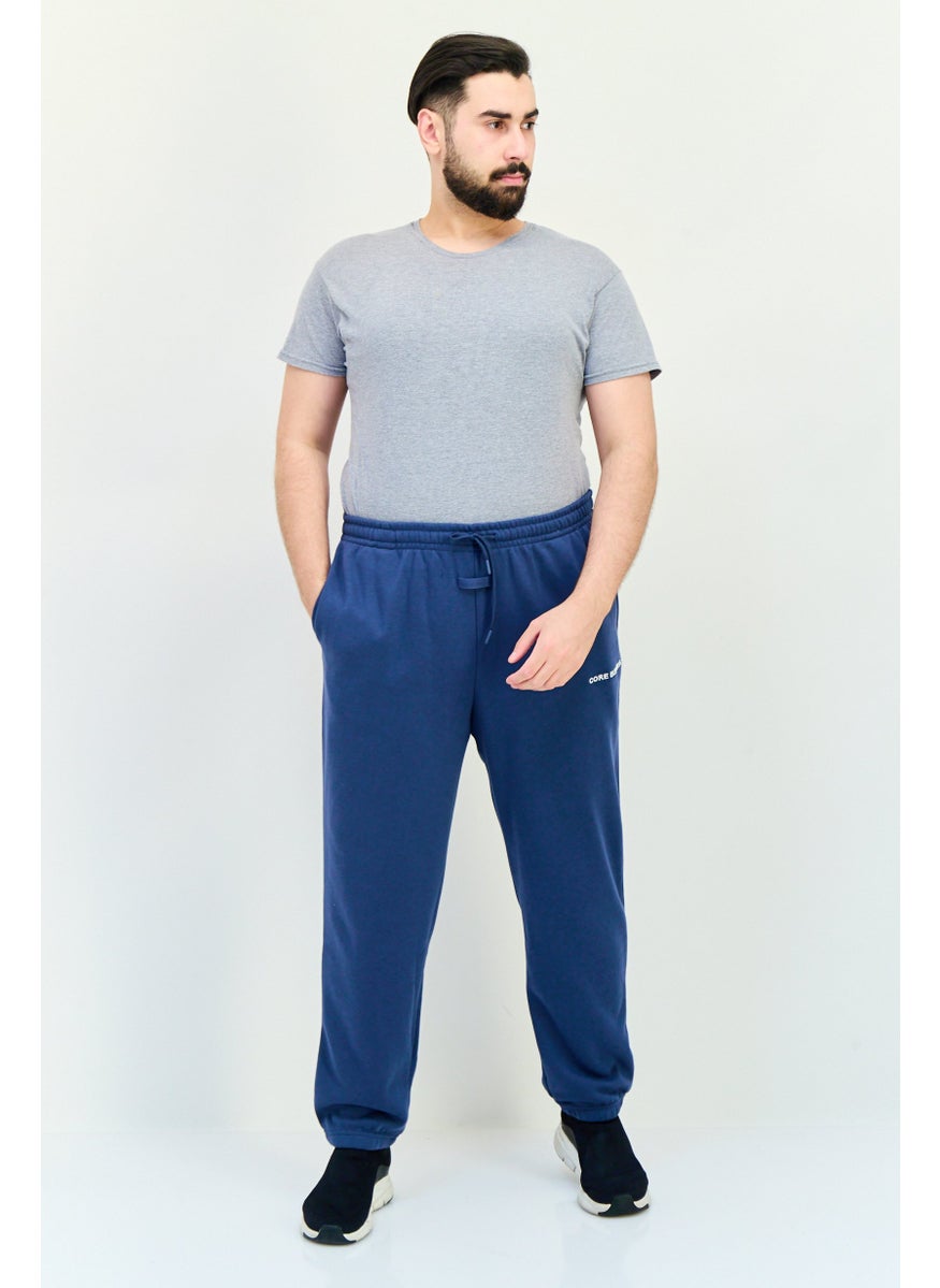 Core Elements Men Regular Fit Embroidered Logo Jogger Pants, Slate Blue  - Image 4