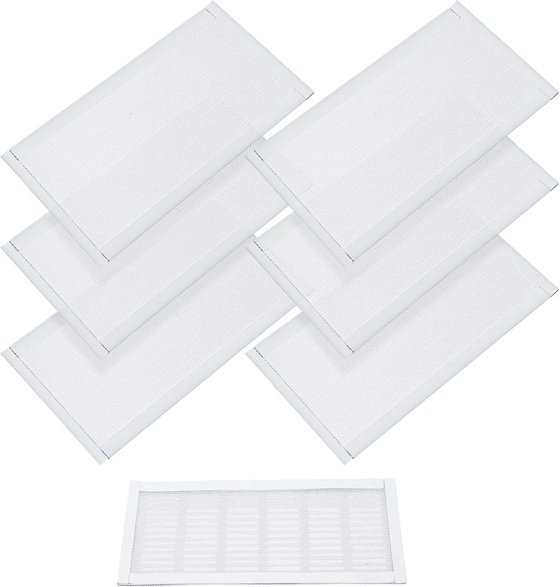 Shappy أغطية فتحات التهوية الأرضية مستطيلة غطاء شاشة التهوية المغناطيسية شبكة PVC غطاء تسجيل التهوية البلاستيكي لجدران السقف والأرض لالتقاط الحطام والشعر والحشرات أبيض 6 × 10 بوصة - Image 1