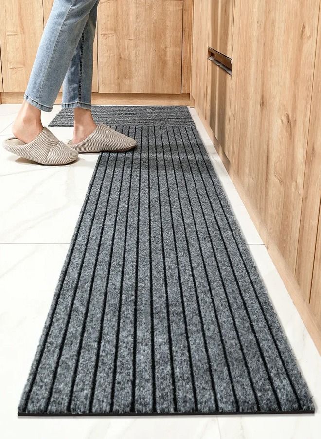 fashionhome 2 Pieces Upgraded Modern Anti Slip Water Absorbent Kitchen Floor Mats 120 x 50 and 80 x 50 cm - Image 1