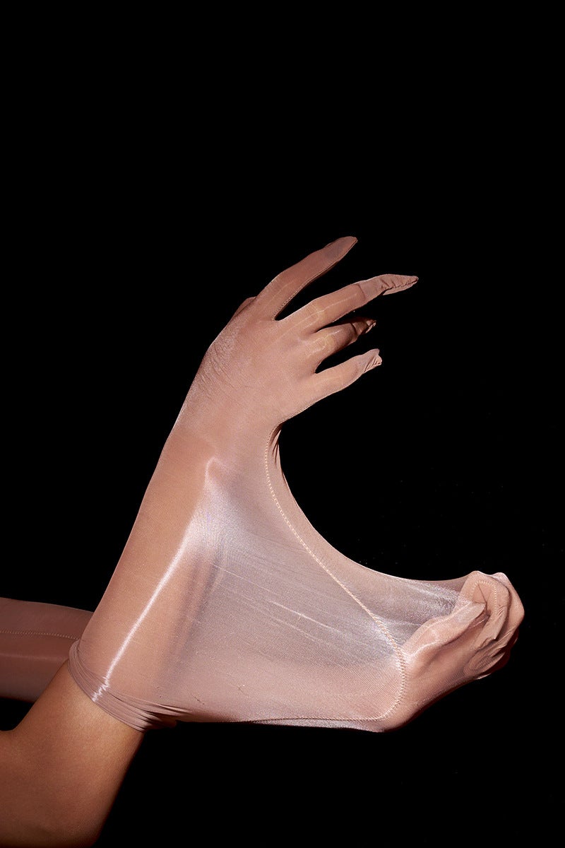 Ultra-Thin Silk Gloves Five-Finger Stockings skin color