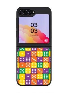 Rugged Black edge case for Samsung Galaxy Z Flip5, Slim fit Soft Case Flexible Rubber Edges Anti Drop TPU Gel Thin Cover -  Dice Roll