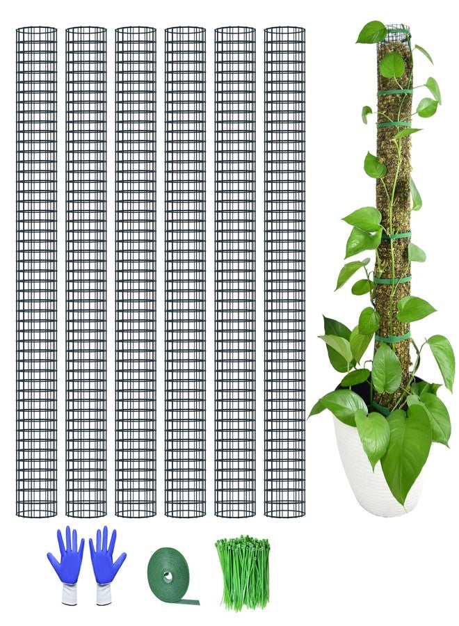 HOLANHING 6 Pack Metal Moss Pole, 40"/24"/15" Moss Poles for Plants Monstera, Stackable Sphagnum Moss Pole, Moss Pole for Plants Work with Sphagnum Moss(6 Pack 40") - Image 1