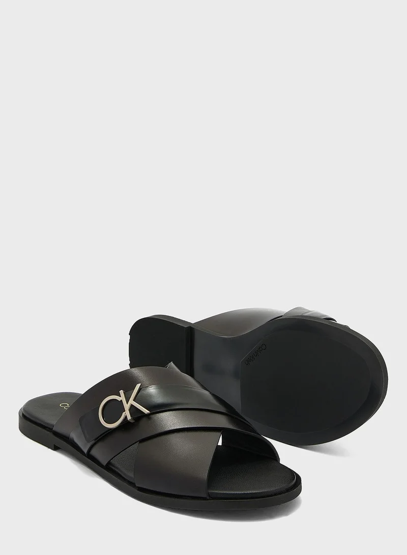 CALVIN KLEIN Almond Flat Sandals
