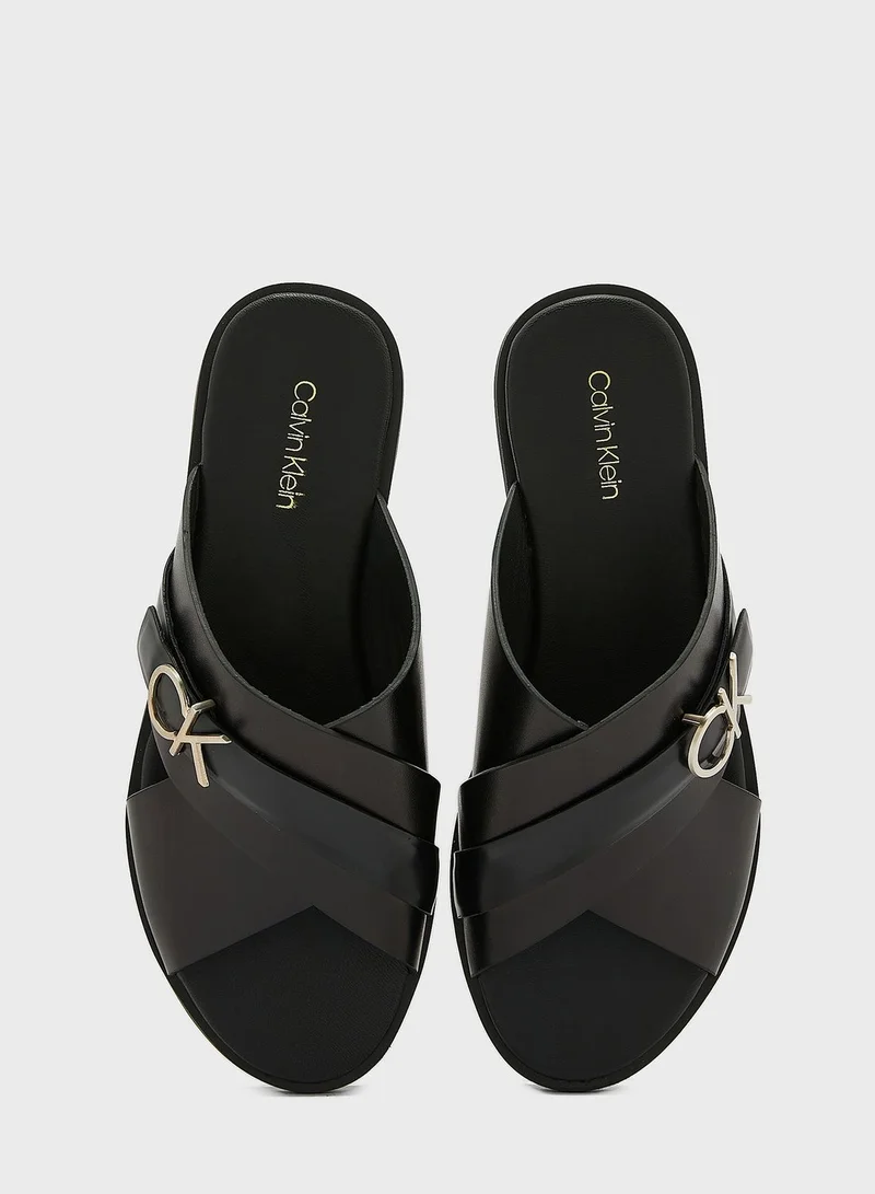 CALVIN KLEIN Almond Flat Sandals