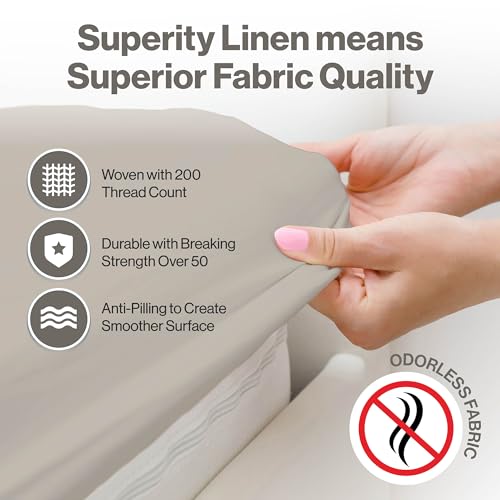 Superity Linen Superity Luxurious Hotel Quality Full Fitted Sheet 100% Cotton Ultra Soft, Skin-Friendly & Hypoallergenic Deep Pocket Fits 16 Mattress Easy Care & Snug Fit (Full Size - 54 X 75) - Image 3