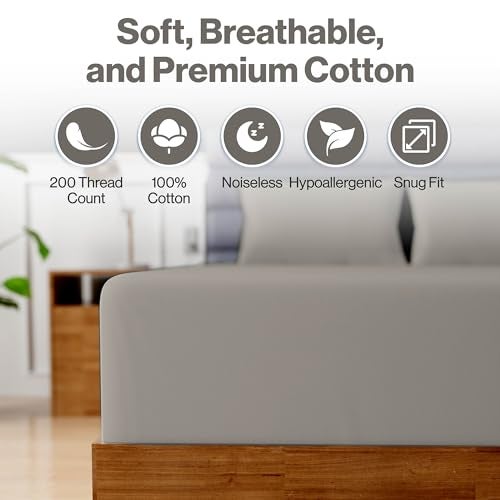 Superity Linen Superity Luxurious Hotel Quality Full Fitted Sheet 100% Cotton Ultra Soft, Skin-Friendly & Hypoallergenic Deep Pocket Fits 16 Mattress Easy Care & Snug Fit (Full Size - 54 X 75) - Image 2