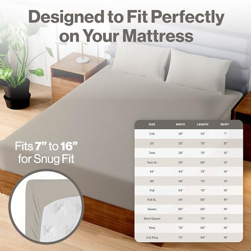 Superity Linen Superity Luxurious Hotel Quality Full Fitted Sheet 100% Cotton Ultra Soft, Skin-Friendly & Hypoallergenic Deep Pocket Fits 16 Mattress Easy Care & Snug Fit (Full Size - 54 X 75) - Image 5